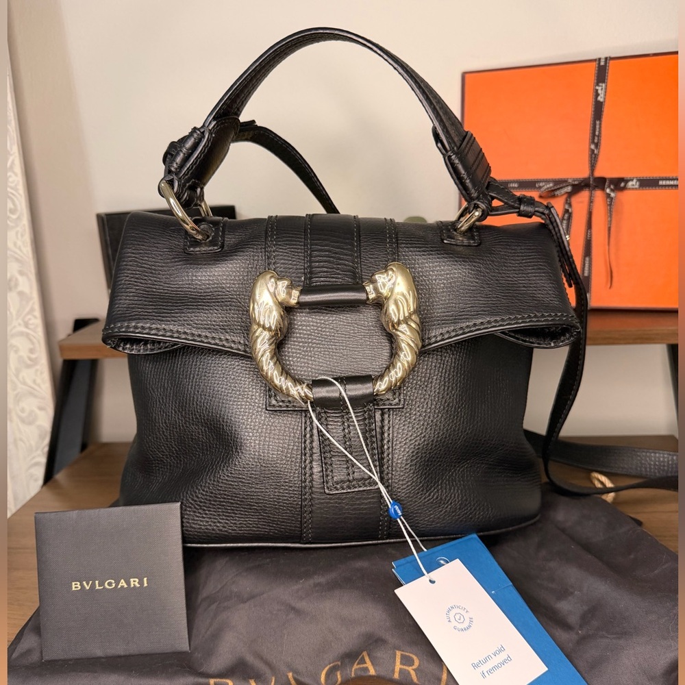 Bvlgari Leather Leoni Tote/Crossbody Bag